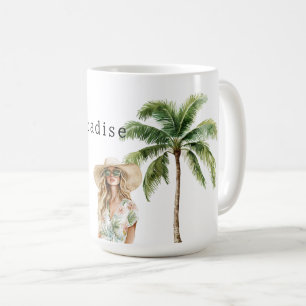 Tropische palmbomen koffiemok