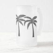 Tropische palmbomen matglas bierpul (Voorkant rechts)