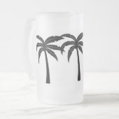 Tropische palmbomen matglas bierpul (Voorkant links)