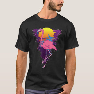 Tropische palmbomen met dampgolf zonnestraal exoti t-shirt