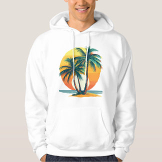 Tropische palmbomen met levendige zonsondergang  hoodie
