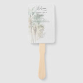 Tropische palmbomen moderne bruiloft handwaaier (Voorkant)