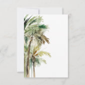 Tropische palmbomen moderne bruiloft save the date (Achterkant)