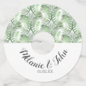 Tropische palmbomen - Naam Wijnglaslabel (Voorkant)