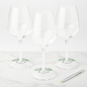 Tropische palmbomen - Naam Wijnglaslabel (Set)