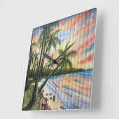 TROPISCHE PALMBOMEN NAAR BLINDEN VIERKANTE KLOK (Hoek)