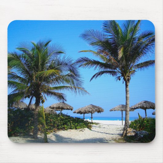 Tropische palmbomen Ocean Beach Paradise Mousepad Muismat (Voorkant)