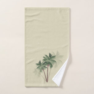 Tropische  palmbomen op Bleek groen Handdoek