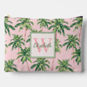 Tropische palmbomen op roze monogram etui (Voorkant)