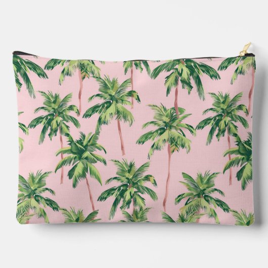 Tropische palmbomen op roze monogram etui (Achterkant)