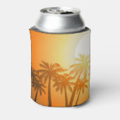 Tropische palmbomen op zonsondergang blikjeskoeler (Blikje Achterkant)