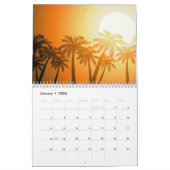 Tropische palmbomen op zonsondergang kalender (Jan 2026)