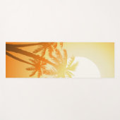 Tropische palmbomen op zonsondergang yogamat (Voorkant (horizontaal))