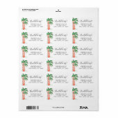 Tropische palmbomen Retouradres Etiket (Full Sheet)