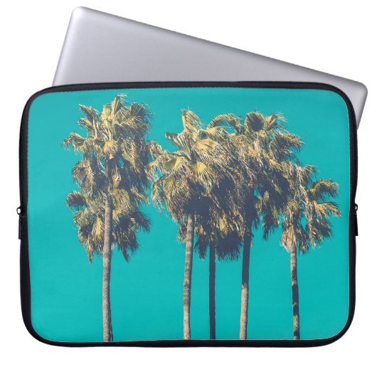 Tropische palmbomen retro sfeer laptop sleeve (Voorkant)