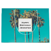 Tropische palmbomen Retro Verjaardag Groot Cadeauzakje (Voorkant)