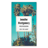 Tropische palmbomen retro vibe magnetisch visitekaartje (Voorkant Verticaal)