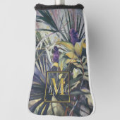 Tropische palmbomen schilderen met monogram golfheadcover (Draai 90)