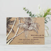 Tropische Palmbomen Strandbruiloft Kaart (Staand voorkant)