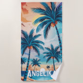 Tropische palmbomen strandlaken (Voorkant)