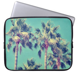 Tropische palmbomen tegen een Blauwgroen hemel Laptop Sleeve
