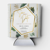 Tropische palmbomen verguld script opslaan van de  blikjeskoeler (Voorkant)