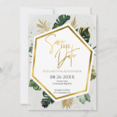 Tropische palmbomen verguld script opslaan van de  kaart (Voorkant)