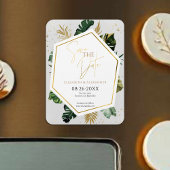 Tropische palmbomen verguld script opslaan van de magneet