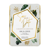 Tropische palmbomen verguld script opslaan van de  magneet (Verticaal)