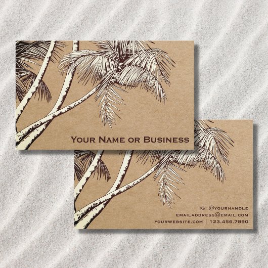 Tropische palmbomen visitekaartje