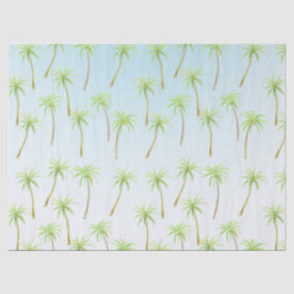 Tropische palmbomen Waterverf blauw ombre Tissuepapier