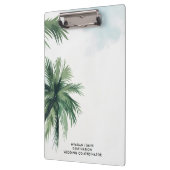 Tropische palmbomen zomer bruiloft coördinator klembord (Links)