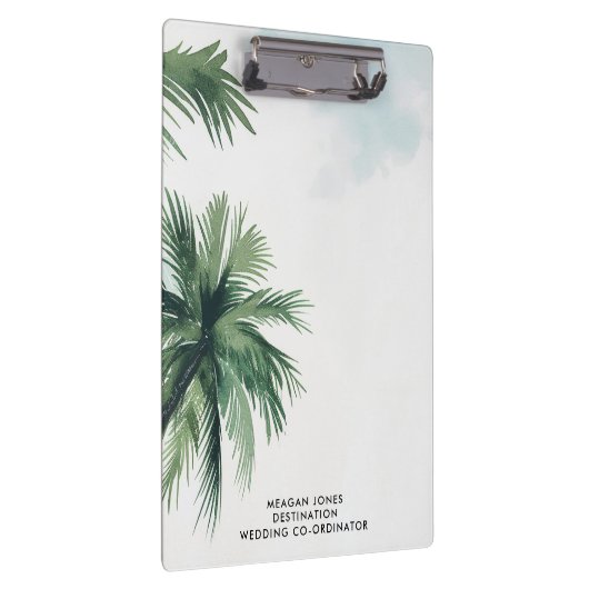 Tropische palmbomen zomer bruiloft coördinator klembord (Rechts)