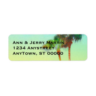 tropische palmboom - aangepaste site voor retourne etiket