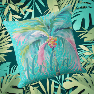 Tropische palmboom Aloha binnen- en buitenkussen