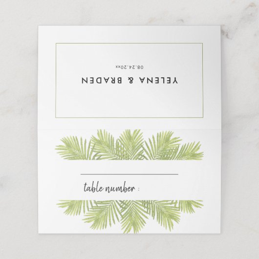 Tropische palmboom bruiloft (Buitenkant ongevouwen)