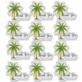 Tropische palmboom bruiloft dank u set sticker (Voorkant)
