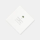 Tropische palmboom bruiloft servet (Hoek)