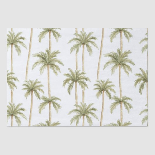 Tropische Palmboom Bruiloft Tissuepapier (Voorkant)