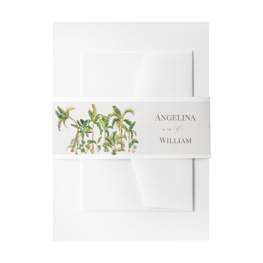 Tropische palmboom bruiloft uitnodigingen wikkel (Voorkant Voorbeeld)