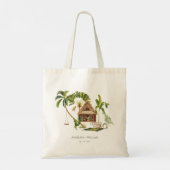 Tropische palmboom bruiloft welkom tote bag (Achterkant)