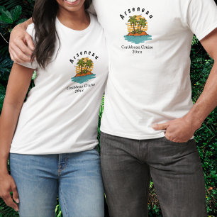 Tropische Palmboom Cruise Teal Maatwerk T-shirt