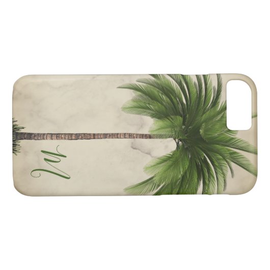 Tropische palmboom  Elegant Monogram Case-Mate iPhone Case (Achterkant (Horizontaal))