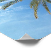 Tropische palmboom en blauwe hemel poster (Hoek)