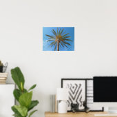 Tropische palmboom en blauwe hemel poster (Thuiskantoor)