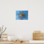Tropische palmboom en blauwe hemel poster (Keuken)