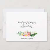 Tropische palmboom en florale bruiloft bedankt u (Achterkant)