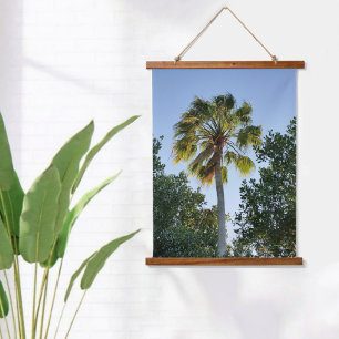 Tropische palmboom fotografisch botanisch hangend wandkleed