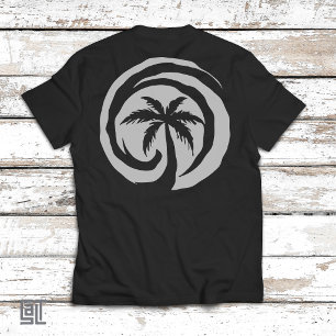 Tropische palmboom golfcirkel strand kust  t-shirt