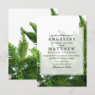 Tropische palmboom Groene trouwkaart Kaart